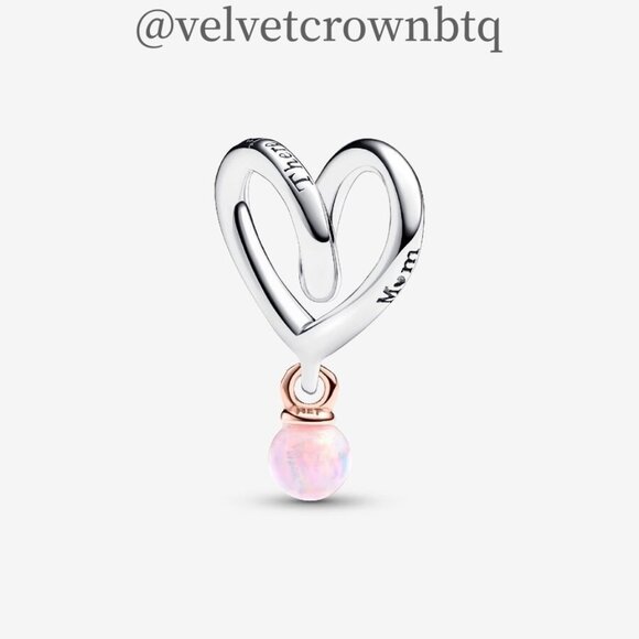 Pandora Two-tone Wrapped Heart Charm|Pendant|Two-tone - Picture 1 of 2